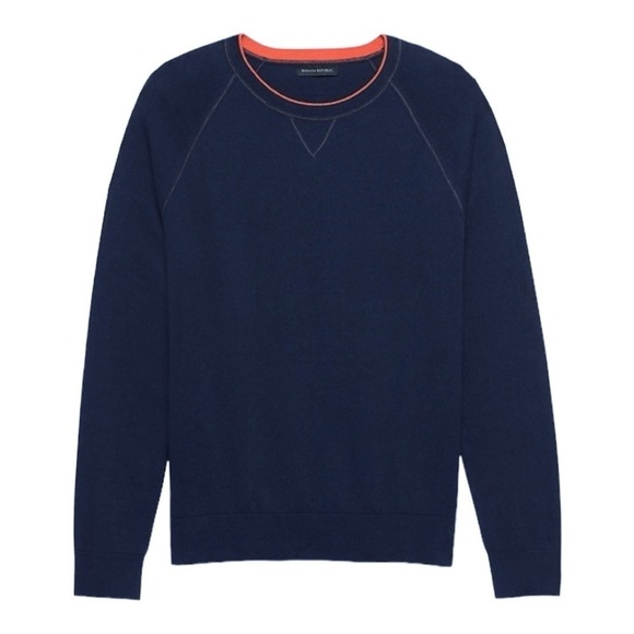 Banana Republic Cotton Cashmere Blend Ragland Crewneck Sweater Size Large - Picture 1 of 8